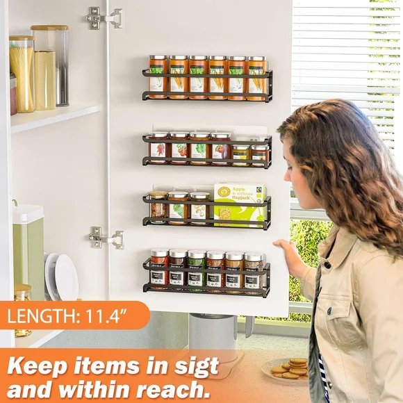 Spice Rack Organizer with Jars - Black - Picture 3 of 6